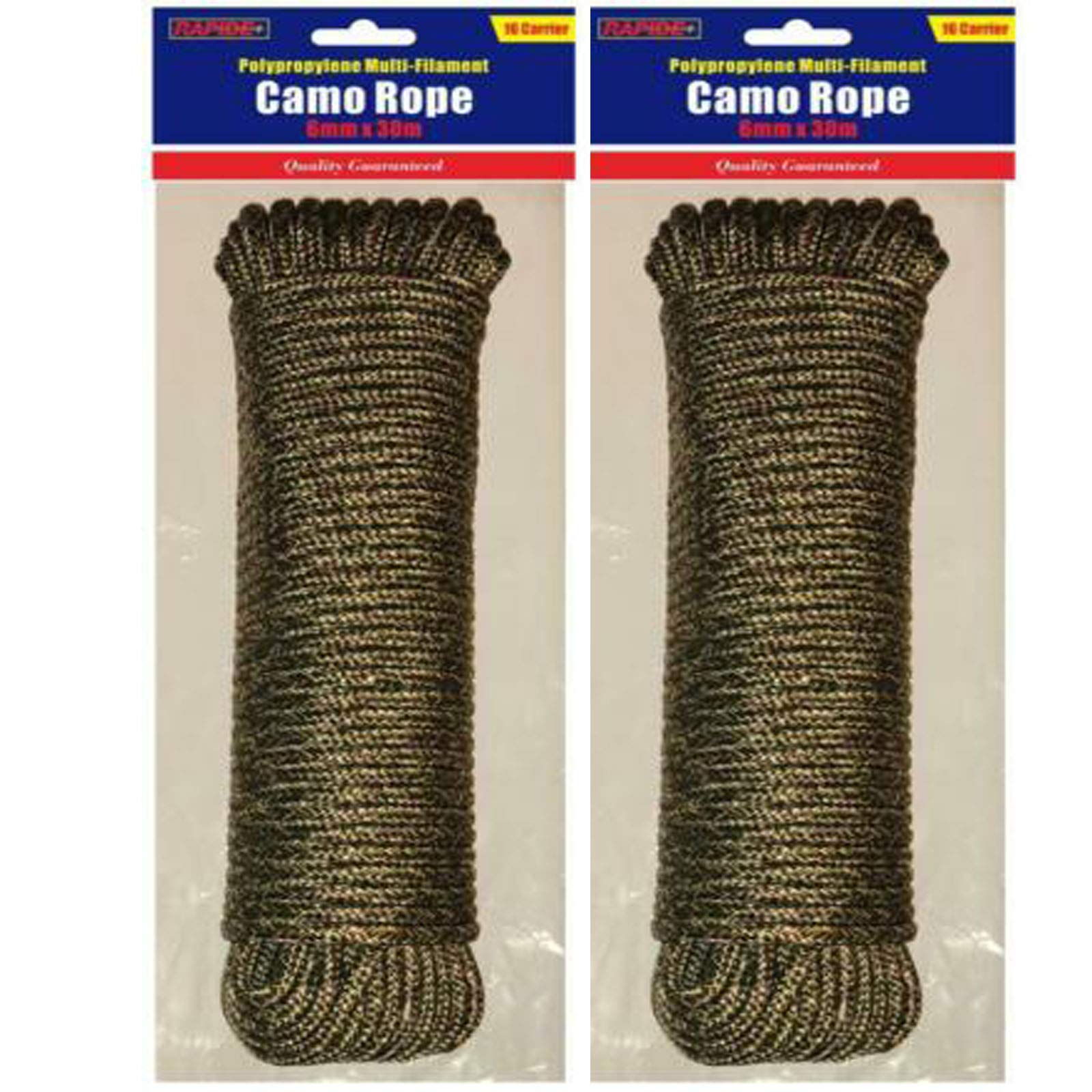 H-Z CAMO DESIGNS 6 MM X 30 METRE ROPE Climbing Hiking Travel Multi Purpose Use Best (2 X Rope)