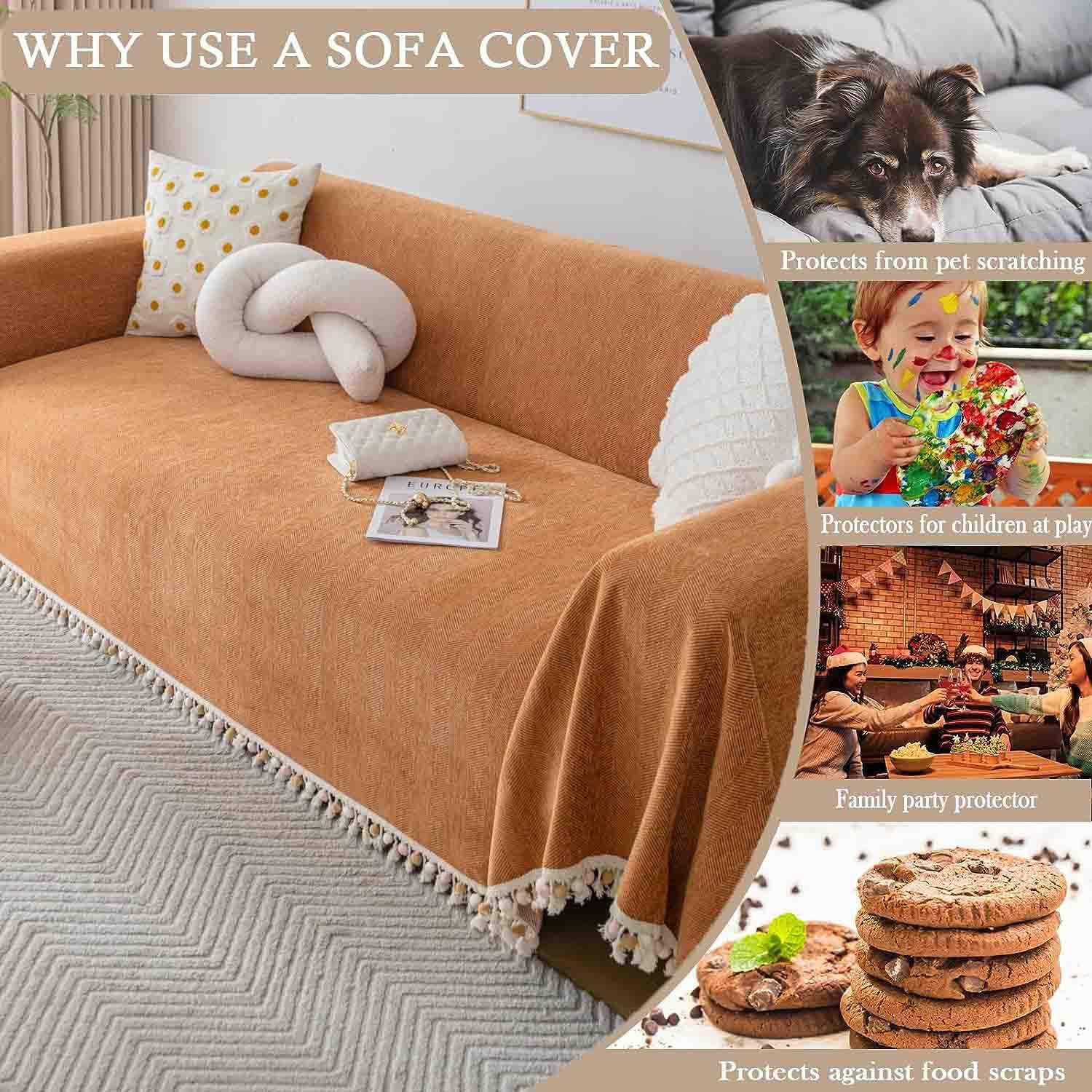 Funda de sofá XXL, protector de arañazos para perros y gatos, manta de sofá antideslizante para mascotas, protector de sofá a cuadros, 180 x 180 cm, protector de muebles
