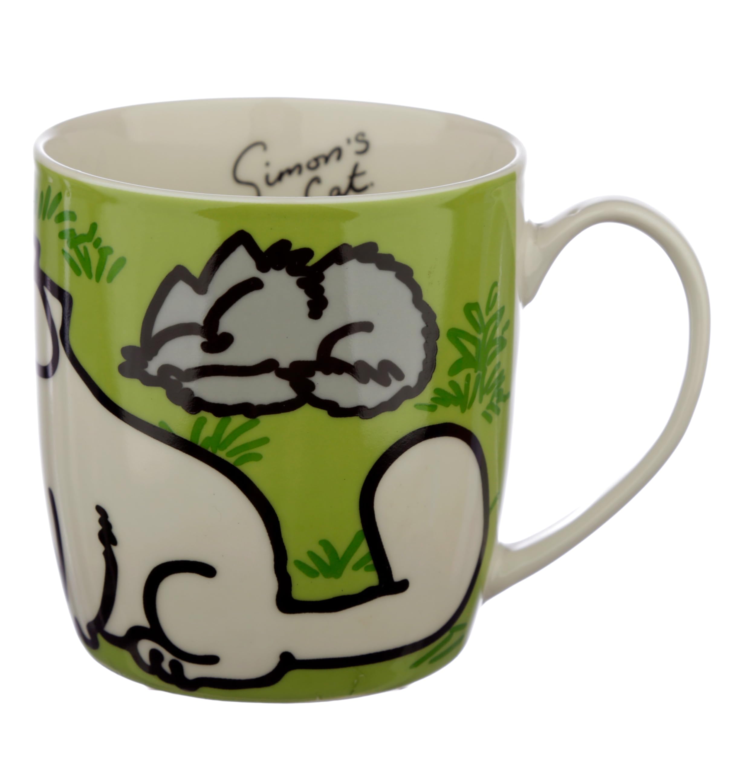 PuckatorGreen Simon's Cat Porcelain Tea Coffee Mug - Funny Home Accessories - Cute Gifts for Girlfriend - Large Mugs for Men Women Hot Drinks - Cute Cups Presents - Secret Santa Gift - Cup Set