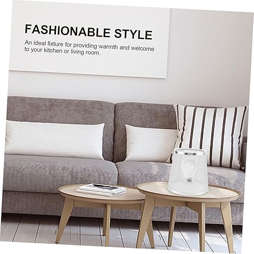 Miniatura 9 de Veemoon Persianas de repuesto para candelabro, pantalla decorativa transparente, cubierta de luz de rosca plateada para el hogar, tela elegante y