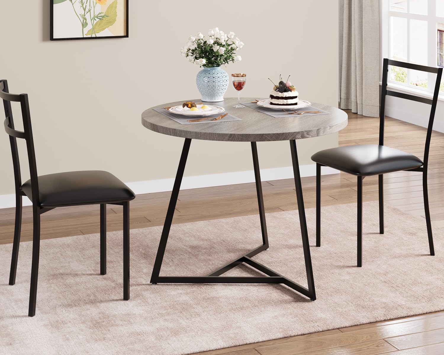 Amazon.com - GarveeHome Dining Table Set for 2, Round Kitchen Table and ...