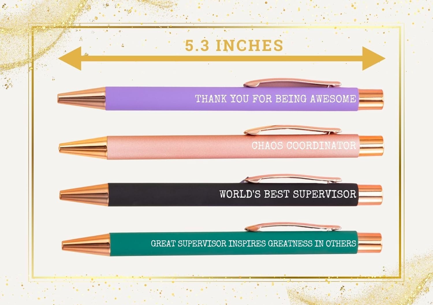 InnoBeta Supervisor Gifts Ballpoint Pen Set of 4, Funny Gifts for Woman, Office Tools for Birthday, Christmas - Best Supervisor - Image 6