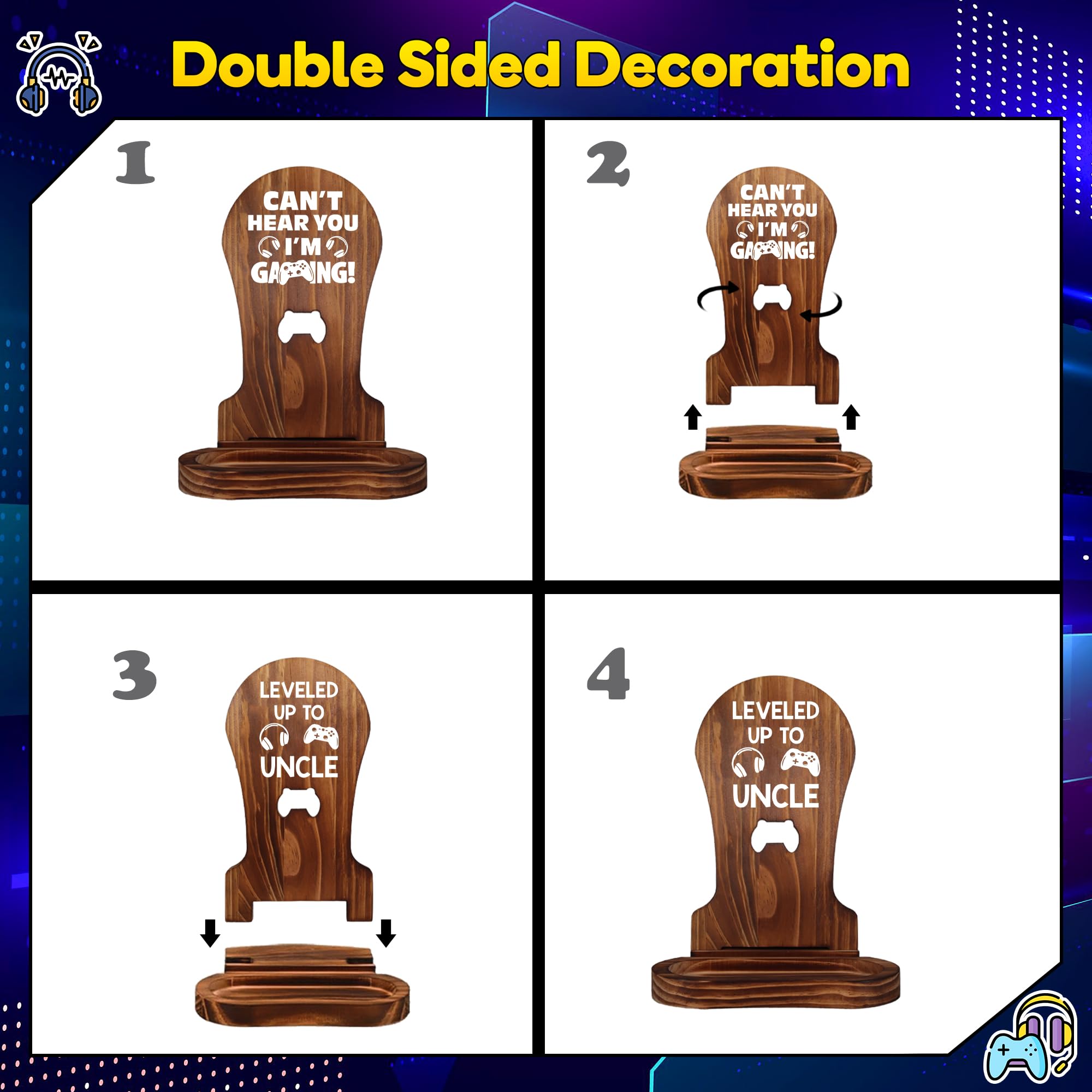 Slothoem Gamer Gifts for New Uncle, New Expecting Uncle First Time Fathers  Day, Best Birthday Gifts for New Uncle, for Brother Soon-to-be-Uncle, Gaming  Wooden Headset Stand - Leveled Up To Uncle :