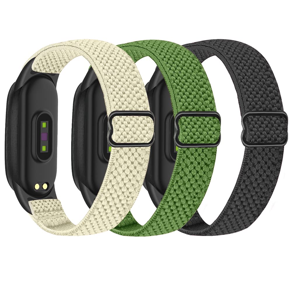 SHIJZWD Cinturino elastico compatibile con Xiaomi Mi Band 7/Mi Band 6/Mi Band 5/Amazfit Band 5, cinturini di ricambio regolabili in nylon per orologi sportivi per donne uomini