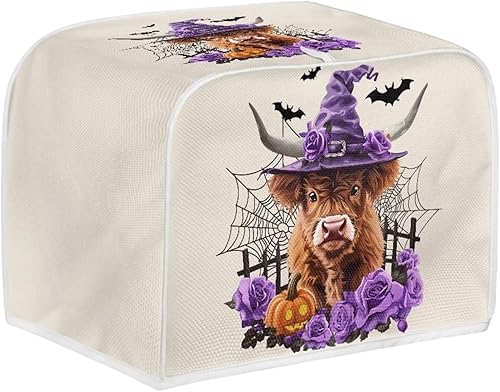 Vista 234 de UNICEU Funda acolchada para tostadora con patrón de café, se adapta a la mayoría de tostadoras estándar de 4 rebanadas patrón de café,Hojas de otoño