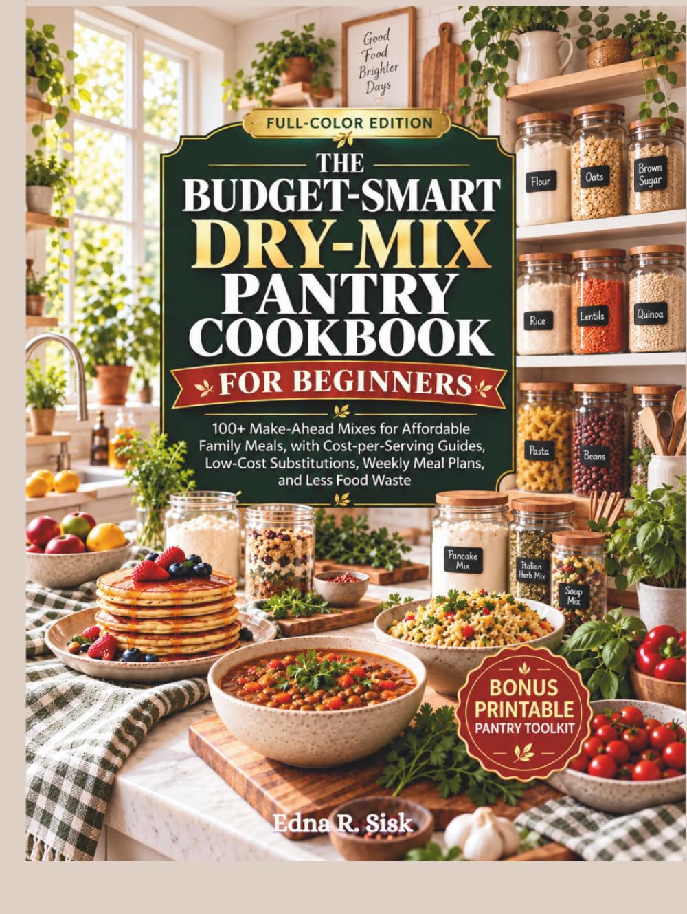The Budget-Smart Dry-Mix Pantry Cookbook for Beginners: 100+ Make-Ahead Mixes for Affordable Family Meals, with Cost-per-Serving Guides, Low-Cost Substitutions, Weekly Meal Plans, and Less Food Waste