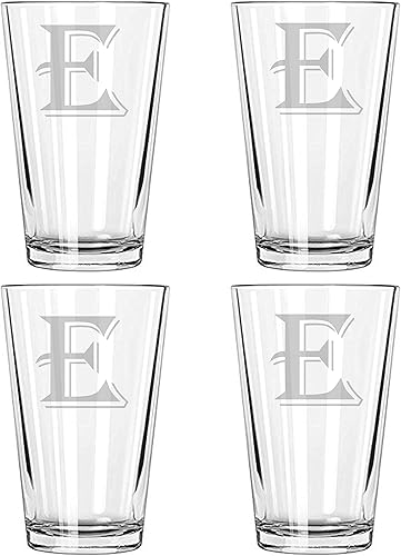 Alankathy - Juego de 4 tazas de cerveza, monograma (4 unidades)