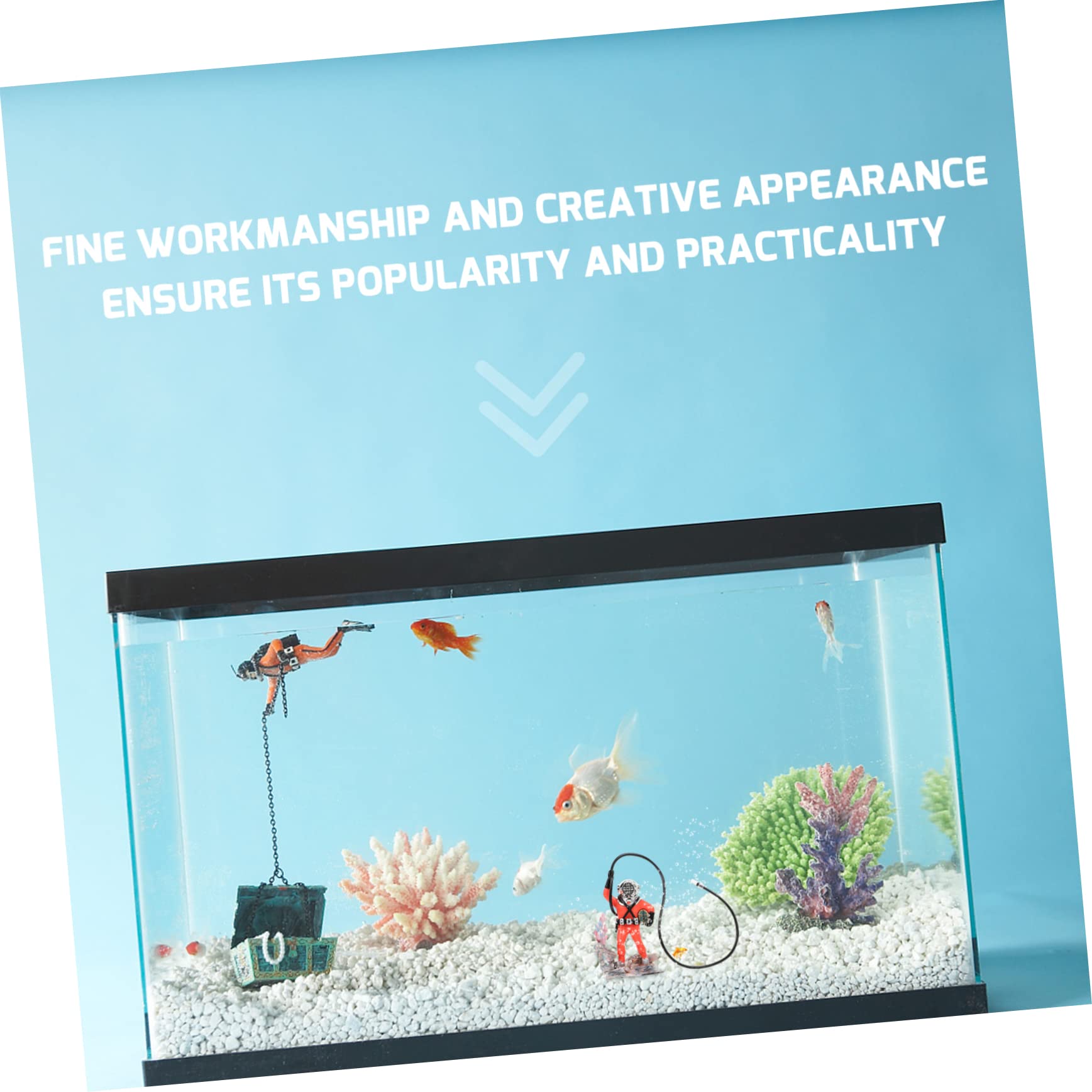 BESPORTBLE 3pièces Figurine De Plongeur Décorative pour Aquarium avec Tuyau Ornement De Paysage pour Réservoir De Poissons Et Accessoire Amusant