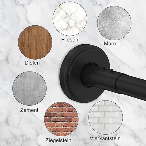 Miniatura 7 de Barra de cortina de ducha UL shapd 29.5 pulgadas x (59"-75") x 29.5 pulgadas, la barra de cortina de ducha ajustable nunca se oxida, barra de