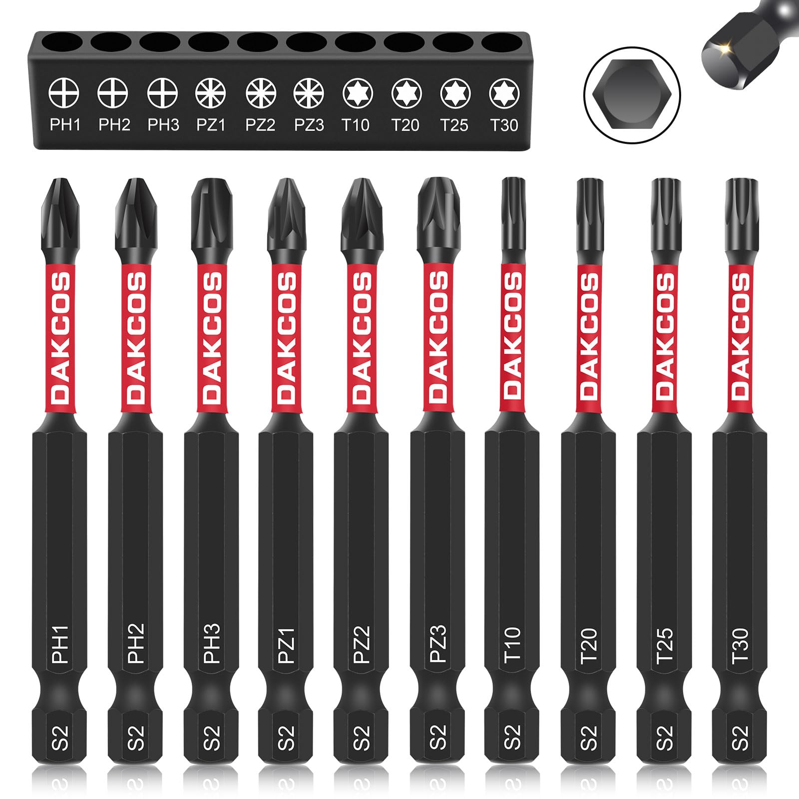 DAKCOS 75 mm Long Screwdriver Bit Set