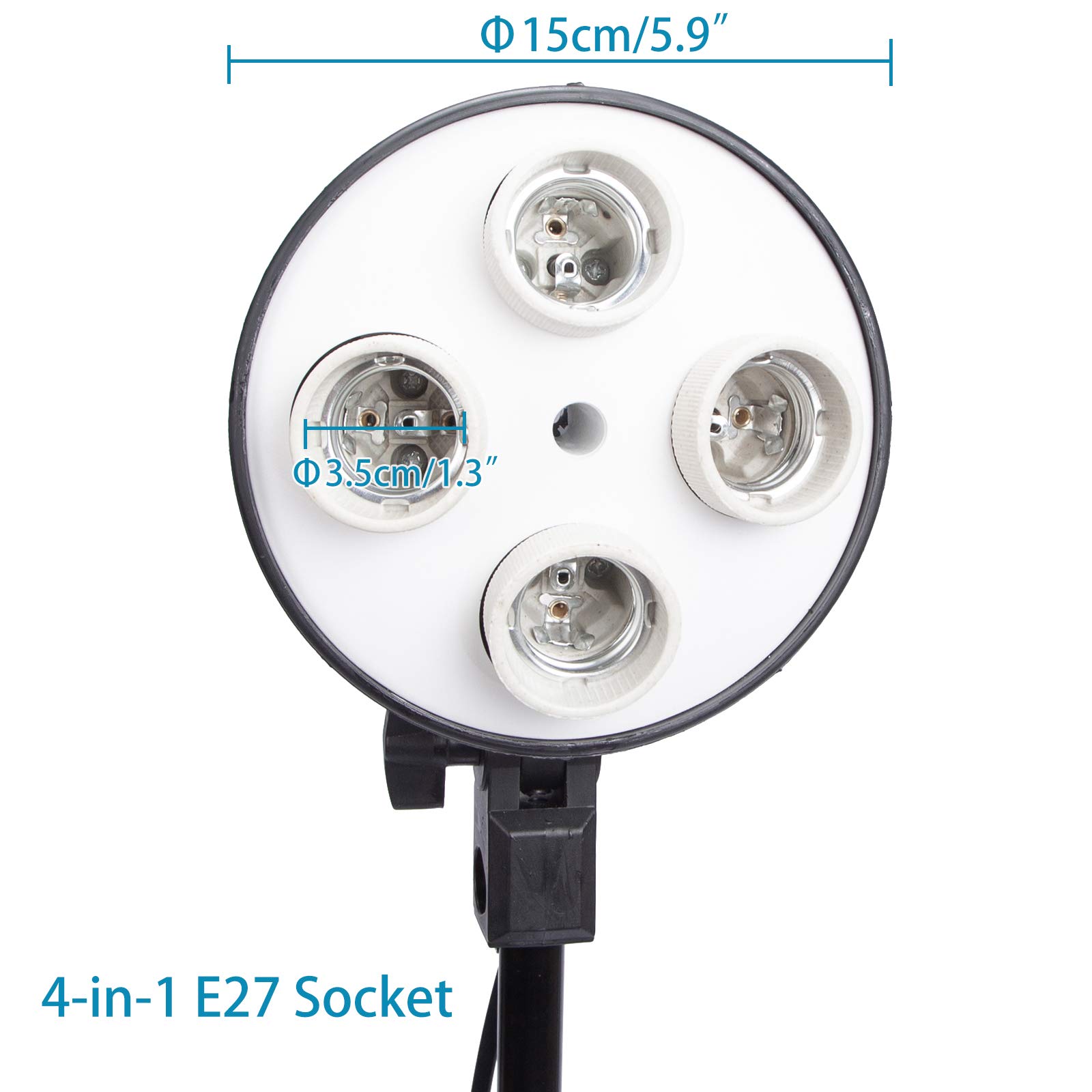 Kit di luci da studio professionale con 2 x 4 en1 attacco E27, 8 x 135 W, E275, 500 K, per fotografia di prodotti, fotocamera, foto alla moda, YouTube, video