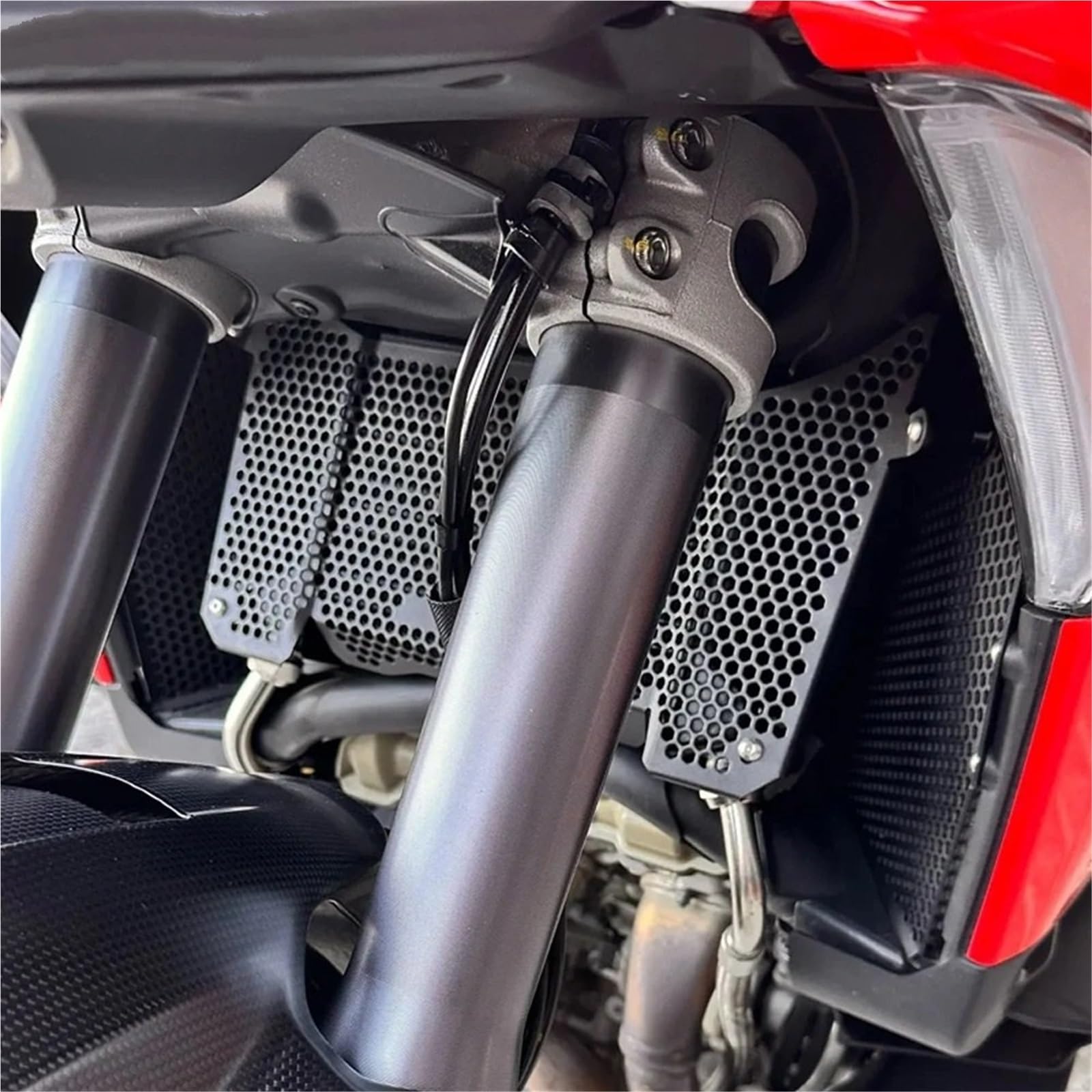Chłodnica Protector Osłona Osłona chłodnicy, osłona grilla, pasująca do Ducati Multistrada V4 S V4S Sport Multistrada V4 Pikes Peak 2021-2025(V4 LOGO)