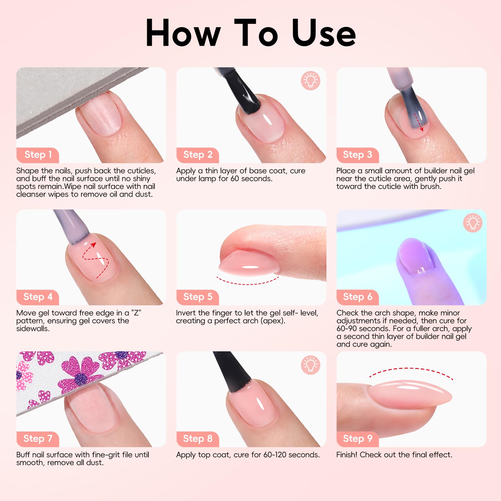 PEACECOLOR Builder Uñas Gel 10ML, Gel Constructor Uñas Claro Rosa Blanco Lechoso Esmaltes Semipermanentes para Uñas Extensión Reconstrucción Decoración Principiantes y Profesionales — view 9