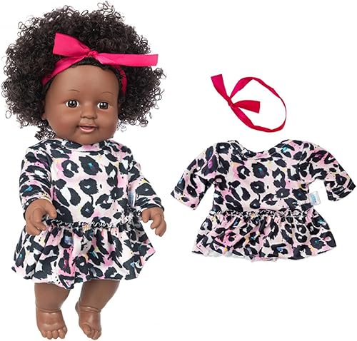 Miniatura 2 de Lovskoo Muñecas de bebé recién nacidas realistas de 12 pulgadas cuerpo suave y rizos realistas muñecas de bebé afroamericanas de la vida real cuerpo