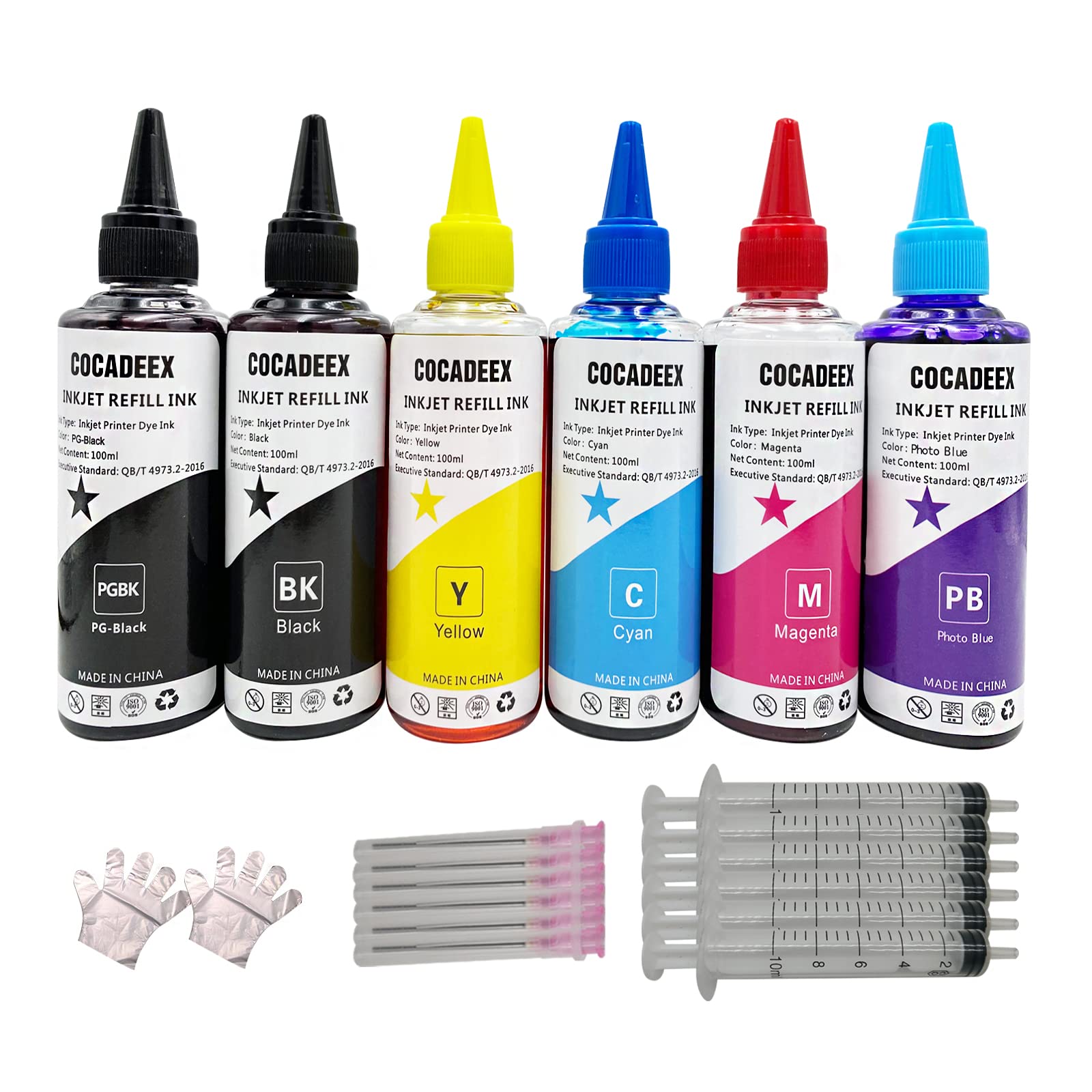 580XXL Ink Refill Kits Replacement for PGI-580XXL CLI-581XXL, for Pixma TS8100 TS8120 TS8200 TS8220 TS8300 TS8320 TS9100 TS9120 Printer (PGBK BK C M Y PB)