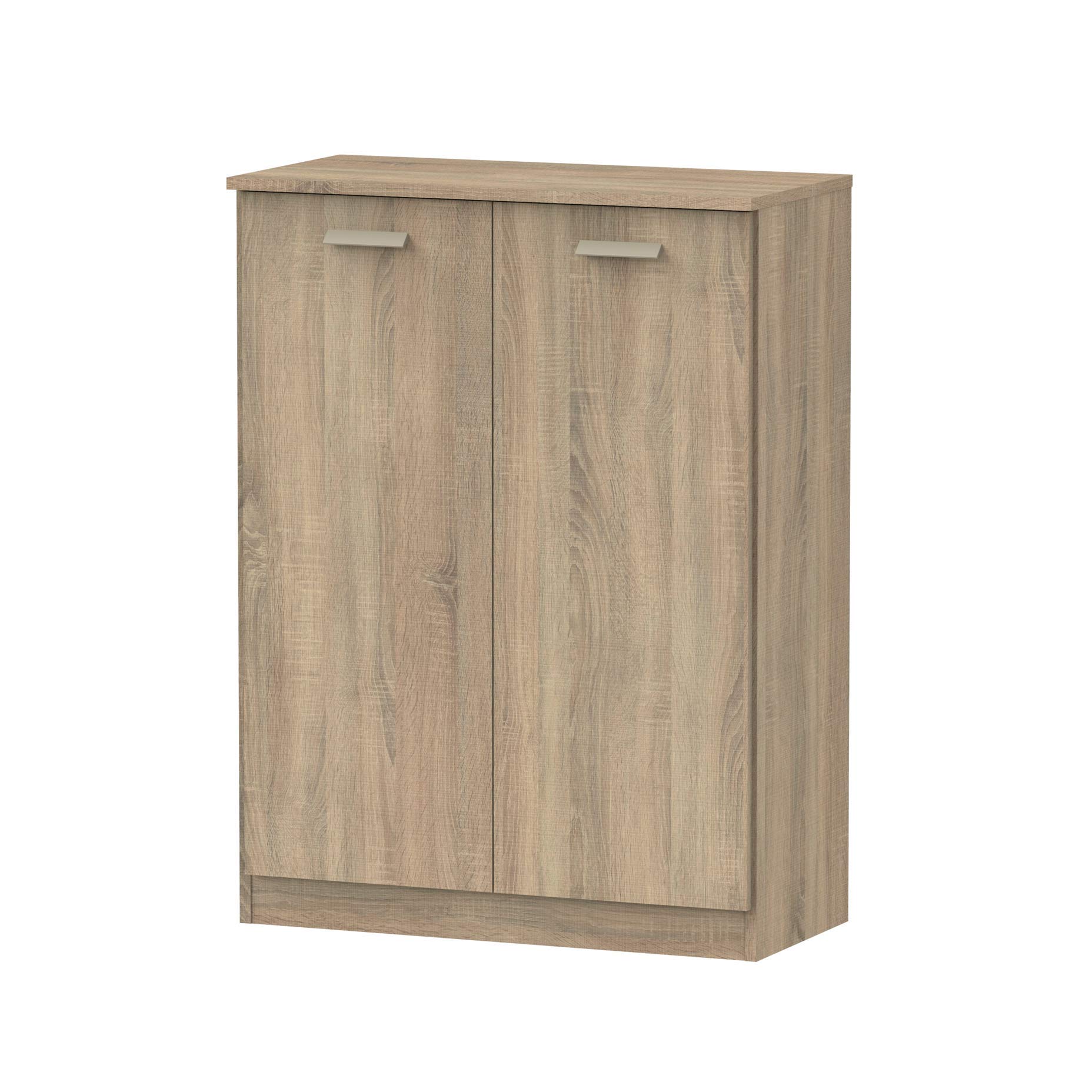 Muebles Pitarch | Armadio Ausiliario Scarpiera Multiuso basso, 2 Ripiani, Uffici Gallerie Cucine, 101x74x36cm (altezza x larghezza x profondità), Rovere Cambrian, Collezione Tibet