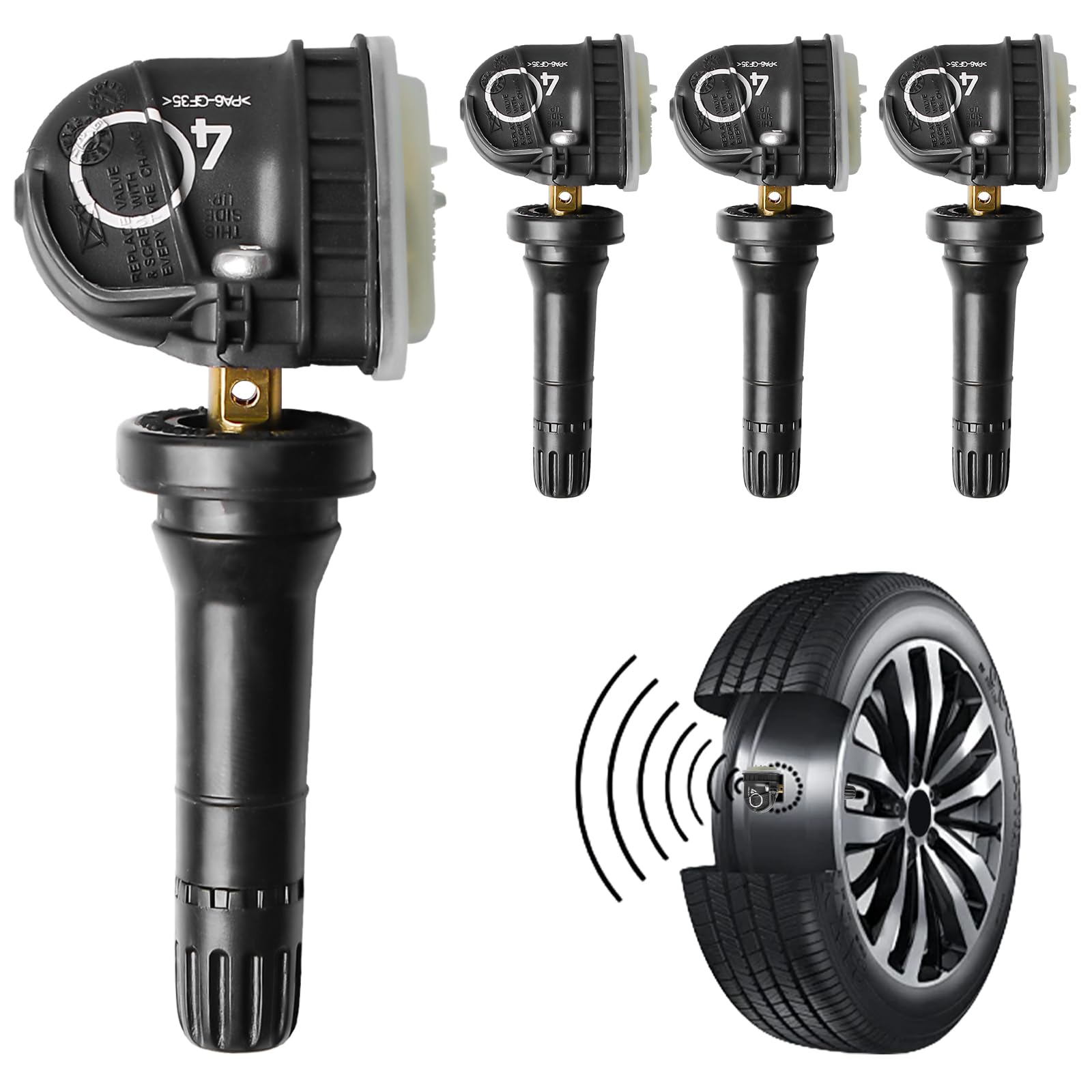 GBKDQQ Sensore TPMS Sensore di Pressione Pneumatici Sistema di Controllo Pressione Pneumatici 433 MHz per OPEL Antara Corsa Insignia Meriva Mokka Zafira, 4 Pezzi, Compatibile con 13506028 13594222