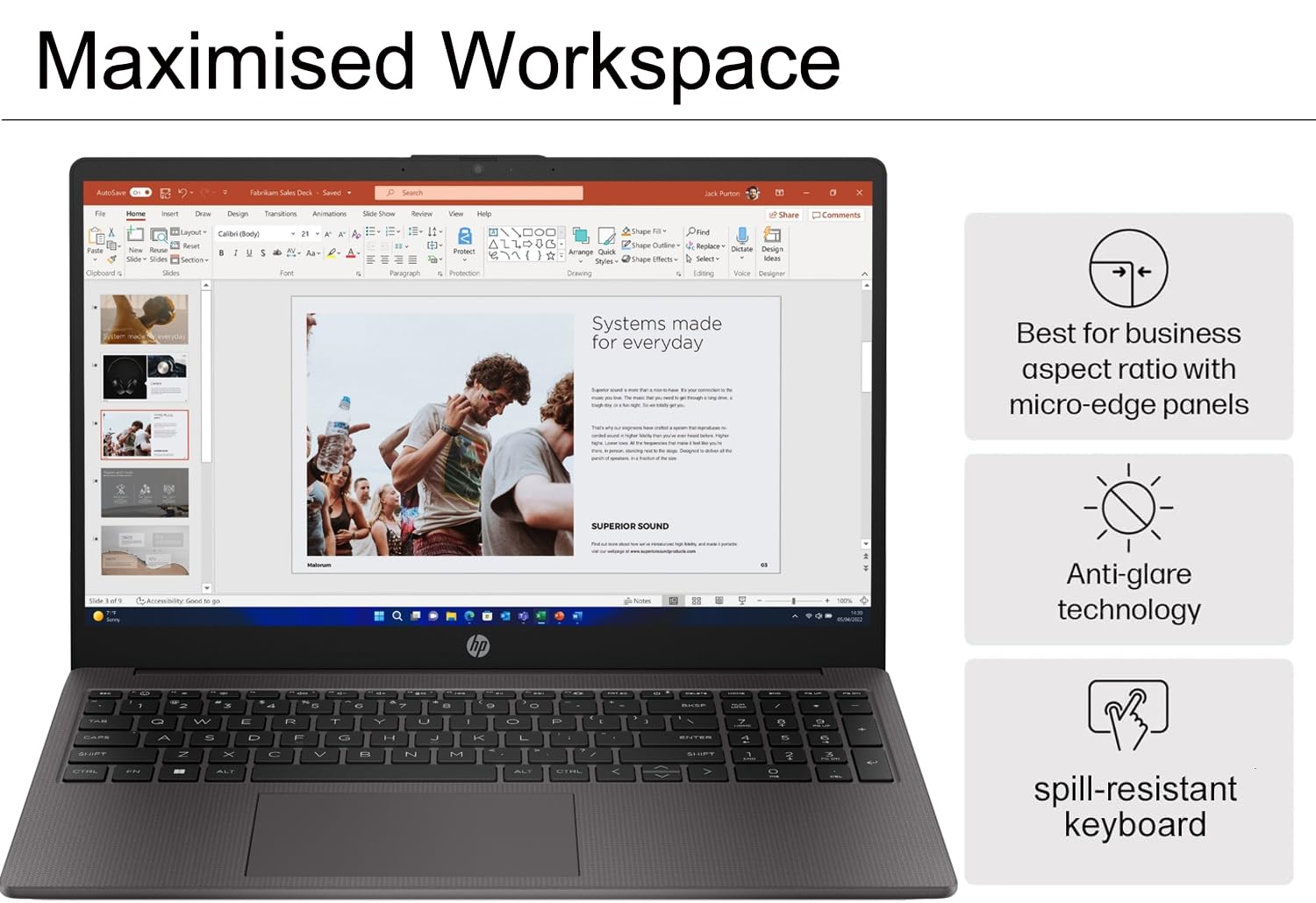 HP 255 G10 Business Laptop (15.6" FHD Anti-Glare, AMD Ryzen 7 7730U (> Intel i7-1355U) 16GB RAM, 512GB SSD) for Home, Student, Military Grade, Webcam w/Shutter, Numeric Keypad, Wi-Fi 6, Win 11 Pro