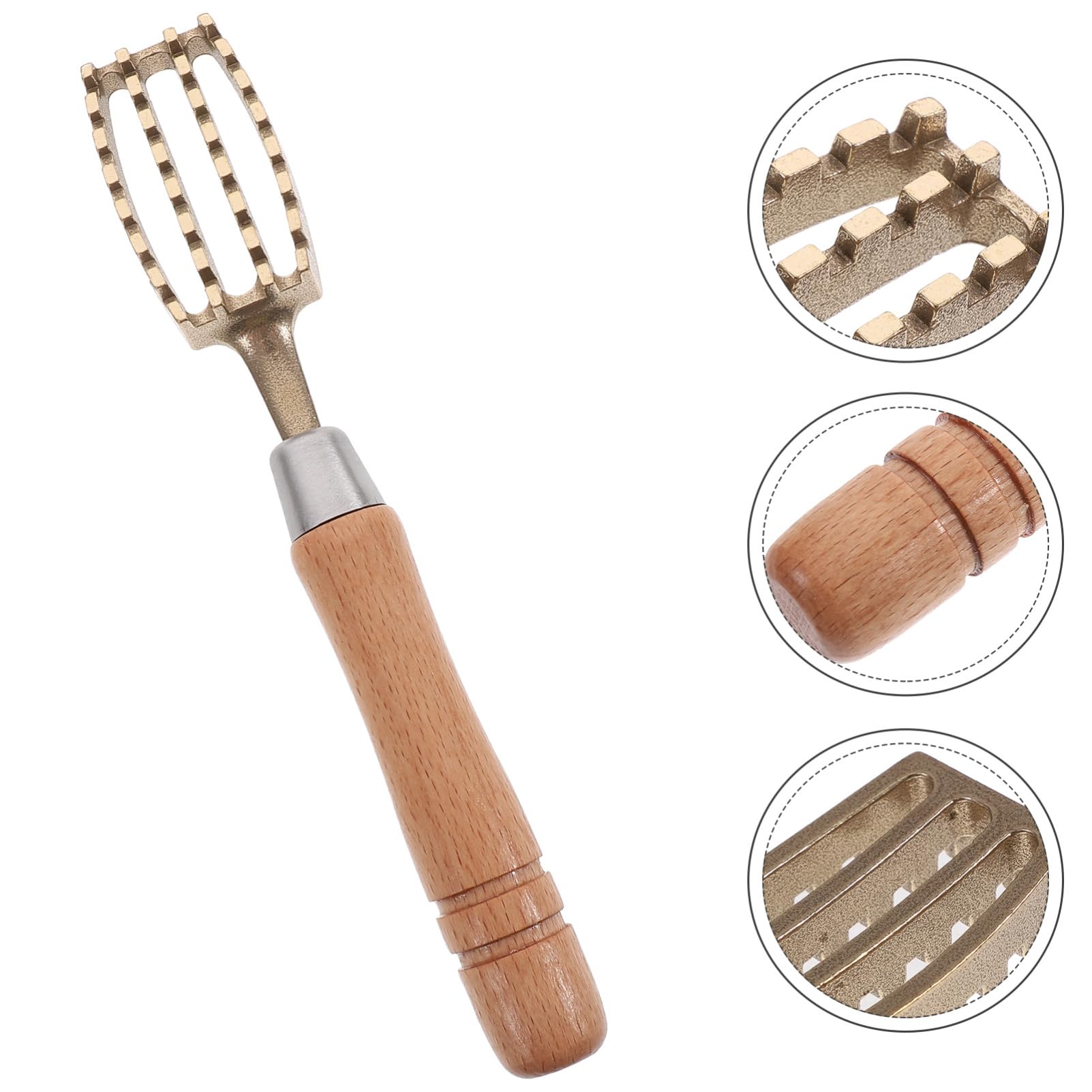 PRETYZOOM 2 Piezas cepilladora de Escamas de Pescado removedor de Piel Herramienta y Tirador Madera Mango de Madera removedor de Escamas de Pescado removedor de Escamas de mariscos latón