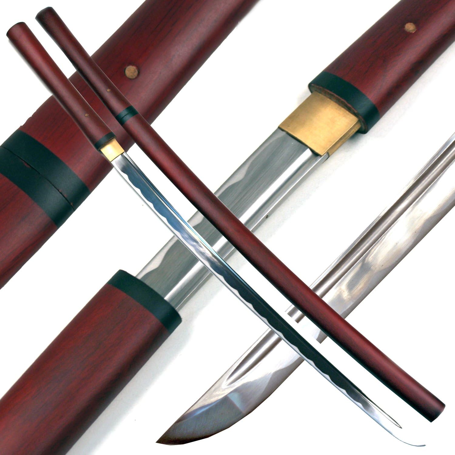 Ace Martial Arts Supply Handmade Japanese Shirasaya Samurai Katana Sharp Sword-Musha (Black) : Sports & Outdoors