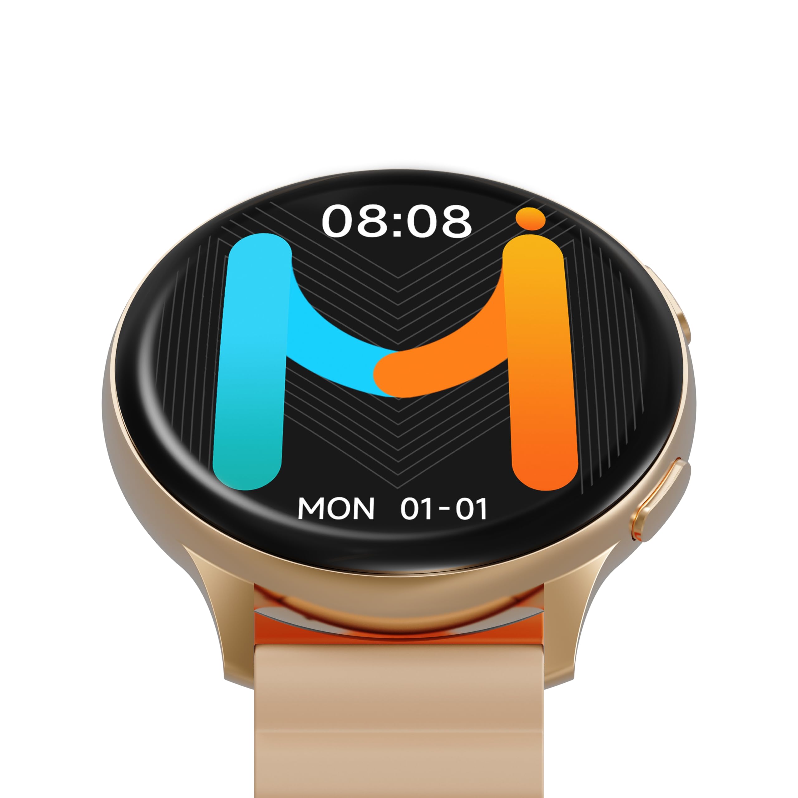 IMIKI HOLO PRO KW66 męski i damski smartwatch, wyświetlacz AMOLED1.43, łączność Bluetooth, pasek magnetyczny, pomiar tlenu we krwi i tętno, Android i iOS - złoty