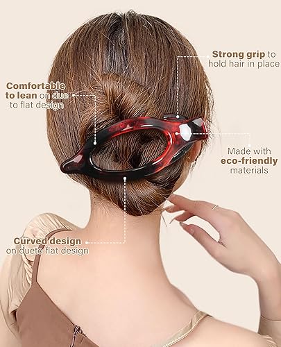 Miniatura 10 de French Concord - Pinzas planas para el cabello, 6 pinzas curvadas para el cabello, antideslizantes, pinzas para el cabello con volumen fuerte para