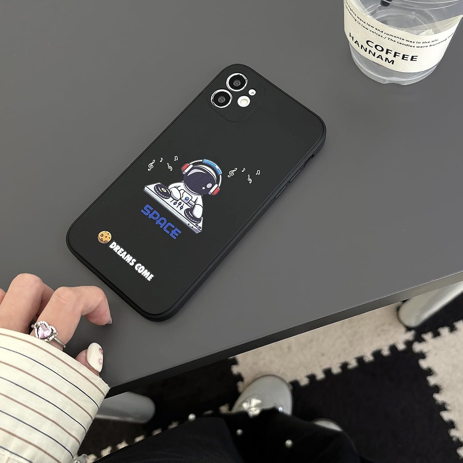 Yonds Queen for iPhone 11 Cute Case, Cool Cartoon Astronaut Space Planet Moon Design Stylish Bumper Cover Soft TPU Protective Anti-Slip Shockproof Fashion Case(iPhone 11, Music) image 2
