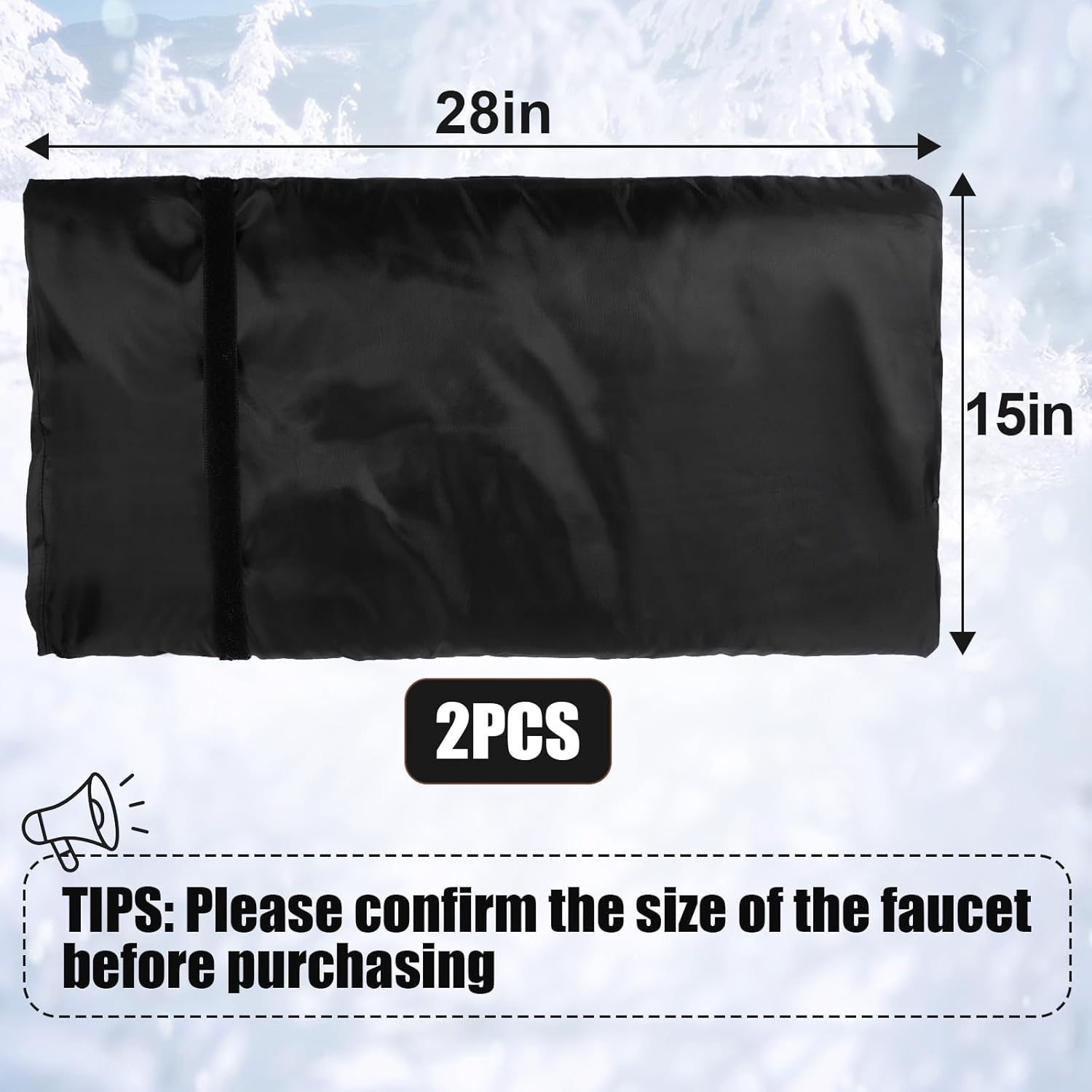 28'' x 15'' Large Faucet Covers for Winter, 2 Pcs Outdoor Hydrant Covers Freeze Protection, Waterproof Faucet Sock for Spigot Garden Lawn Yard Farm Bibb Pipe