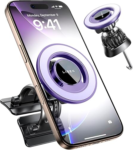 LISEN Compatible con soporte MagSafe para teléfono de automóvil, fuerte soporte magnético para teléfono Magsafe, ventilación de salpicadero iPhone