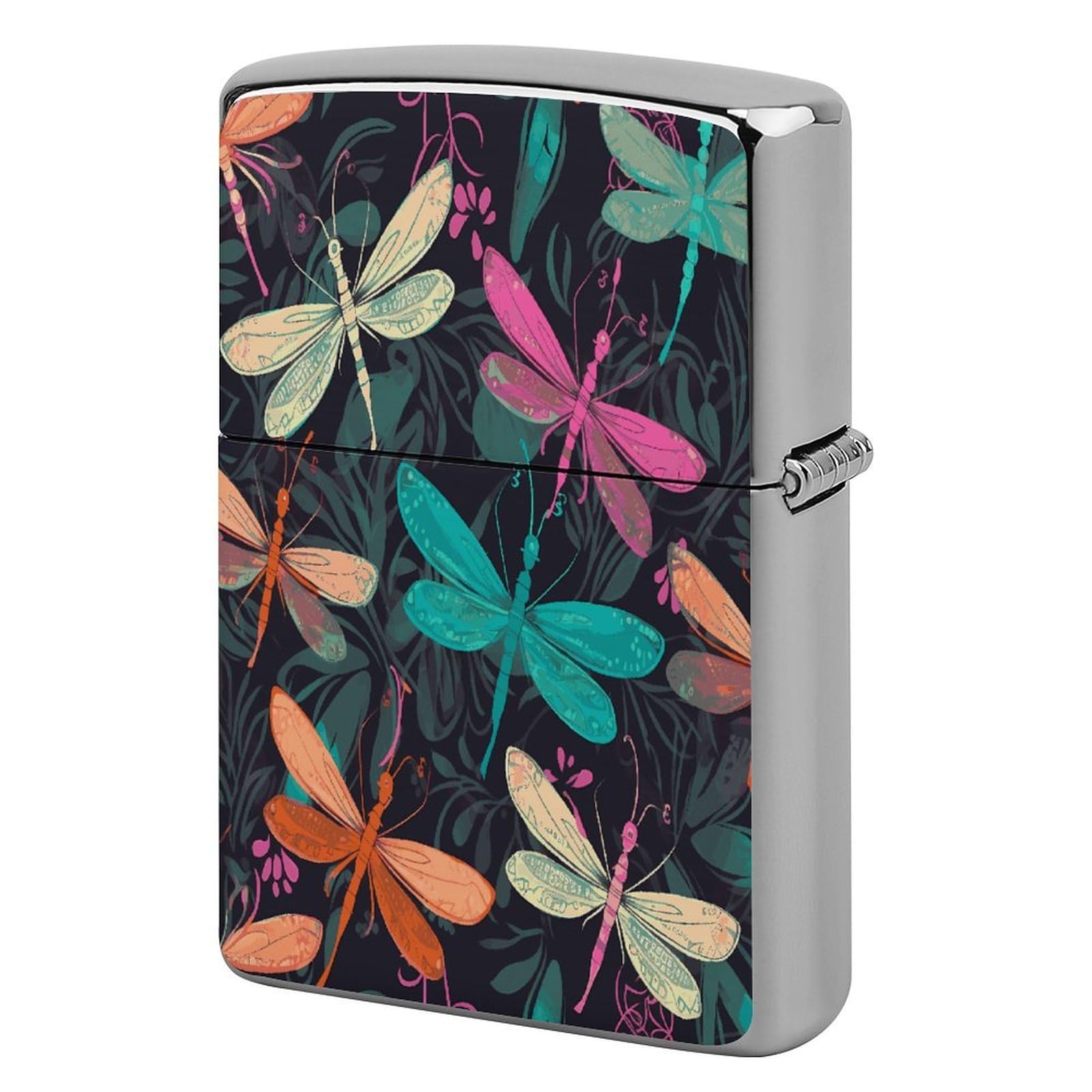 Btcowzrv Style Cute Dragonfly Metal Lighter Case Sleeve Cover Holder