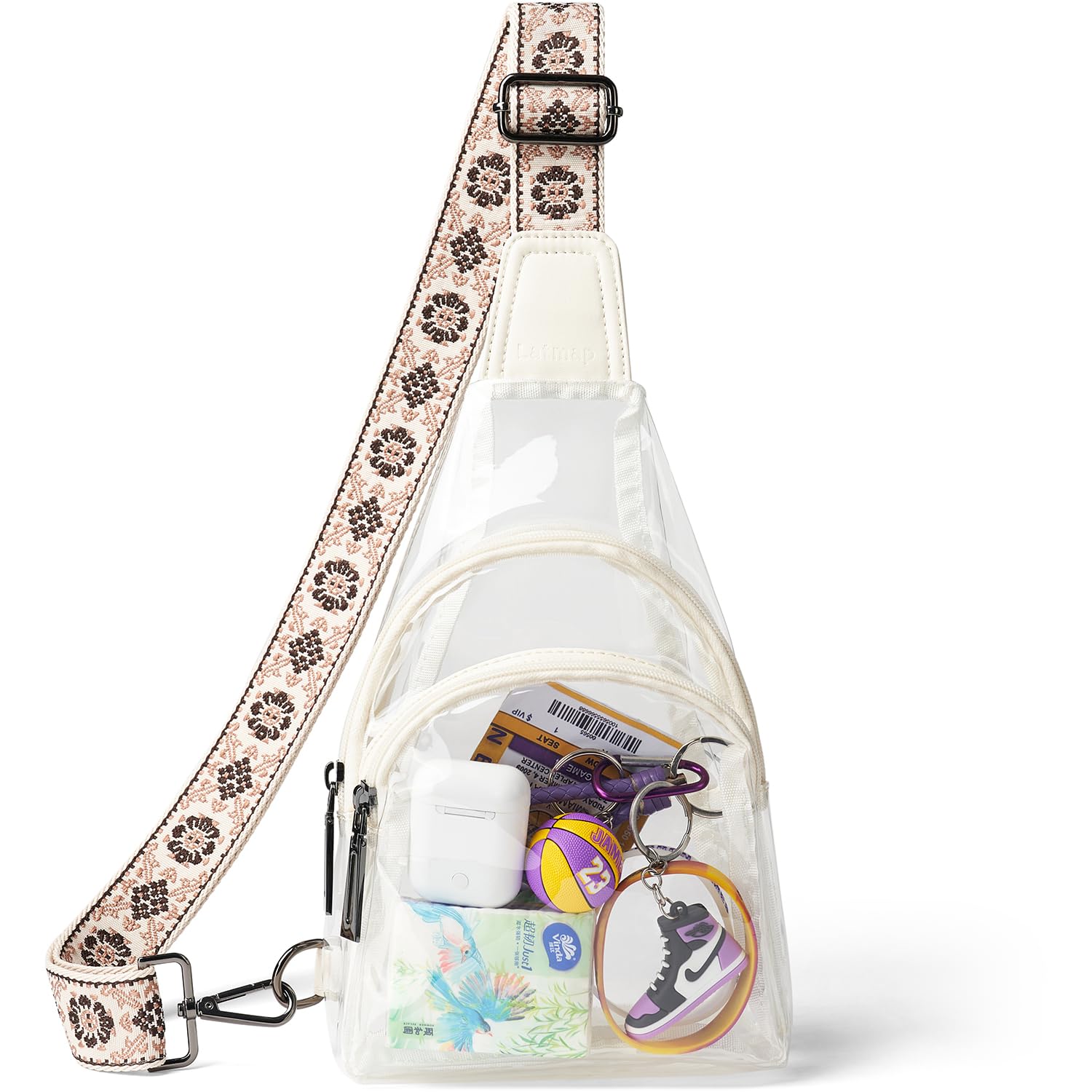 LATMAP Clear bags Stadium Approved Crossbody Sling Bag Fanny Pack Backpack Purses for Women Men Belt bag for stadium events