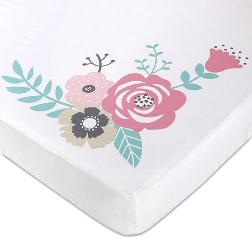 Miniatura 3 de Fisher Price - Sábana bajera ajustable de algodón para cuna, diseño de bosque y maravillas del bosque, manta para bebé niña con marcador de manta de