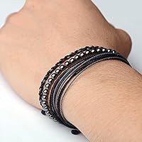 Vista 158 de Handmade Natural Stone Beaded Healing Bracelet Gift for Men Adjustable Rope String Bracelet