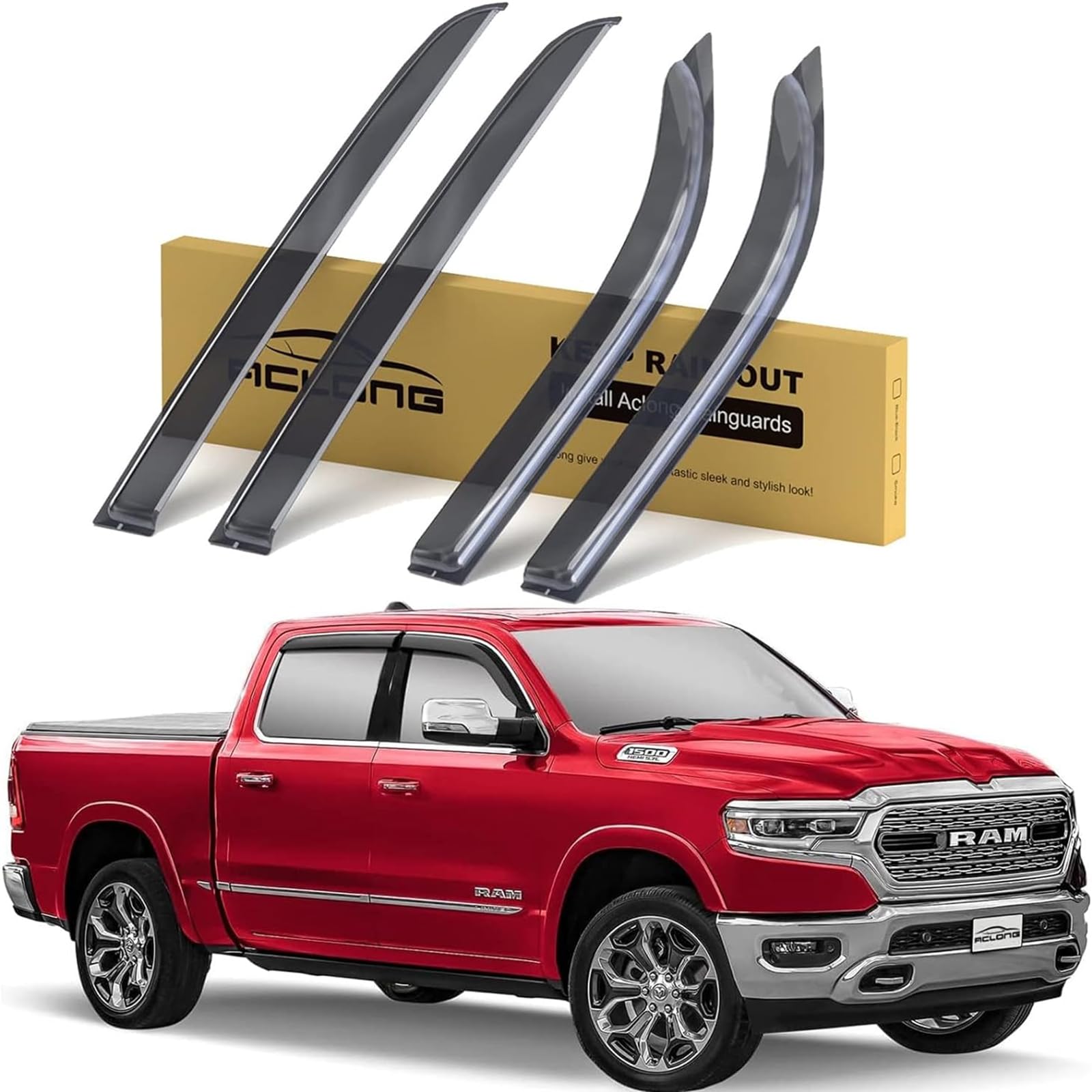 Snapklik.com : Car Windows Rain Guards For Dodge RAM 1500 2019-2023 ...