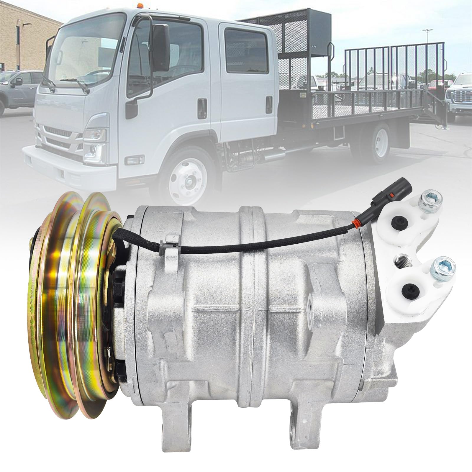 Photo 1 of Meiclics AC Compressor Compatible with Isuzu NPR NPR-HD NQR 4.8L L4 2001-2004, 8972513411 940-5218 506211-7770 506011-9611 506011-9610 8972513410