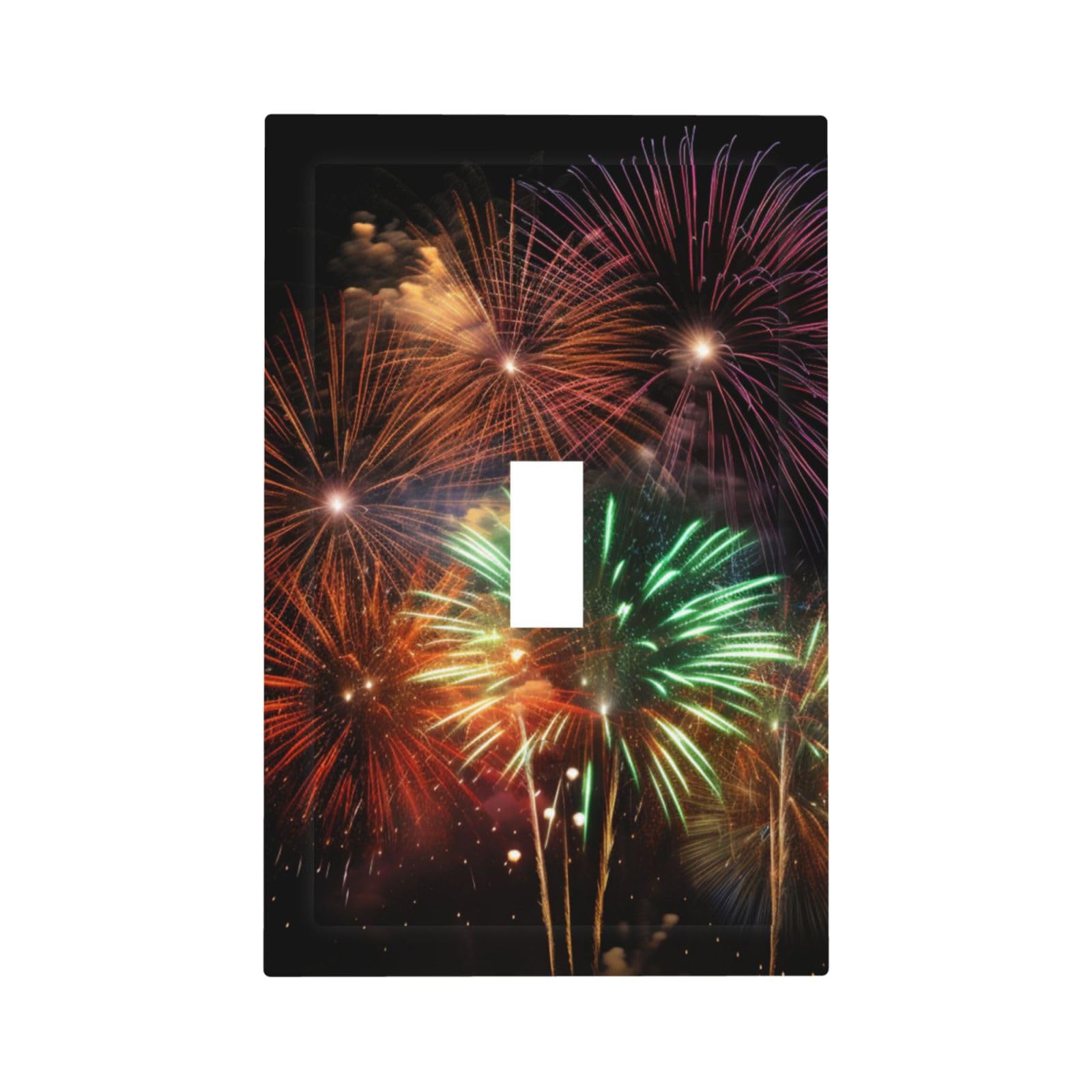 1-Gang Decorator Wall Plate Splendid fireworks Light Switch Cover Single Gang Receptacle Outlet Wall Plate Mid Size 5" x 3" Wallplate Unbreakable Polycarbonate Outlet Faceplates Covers