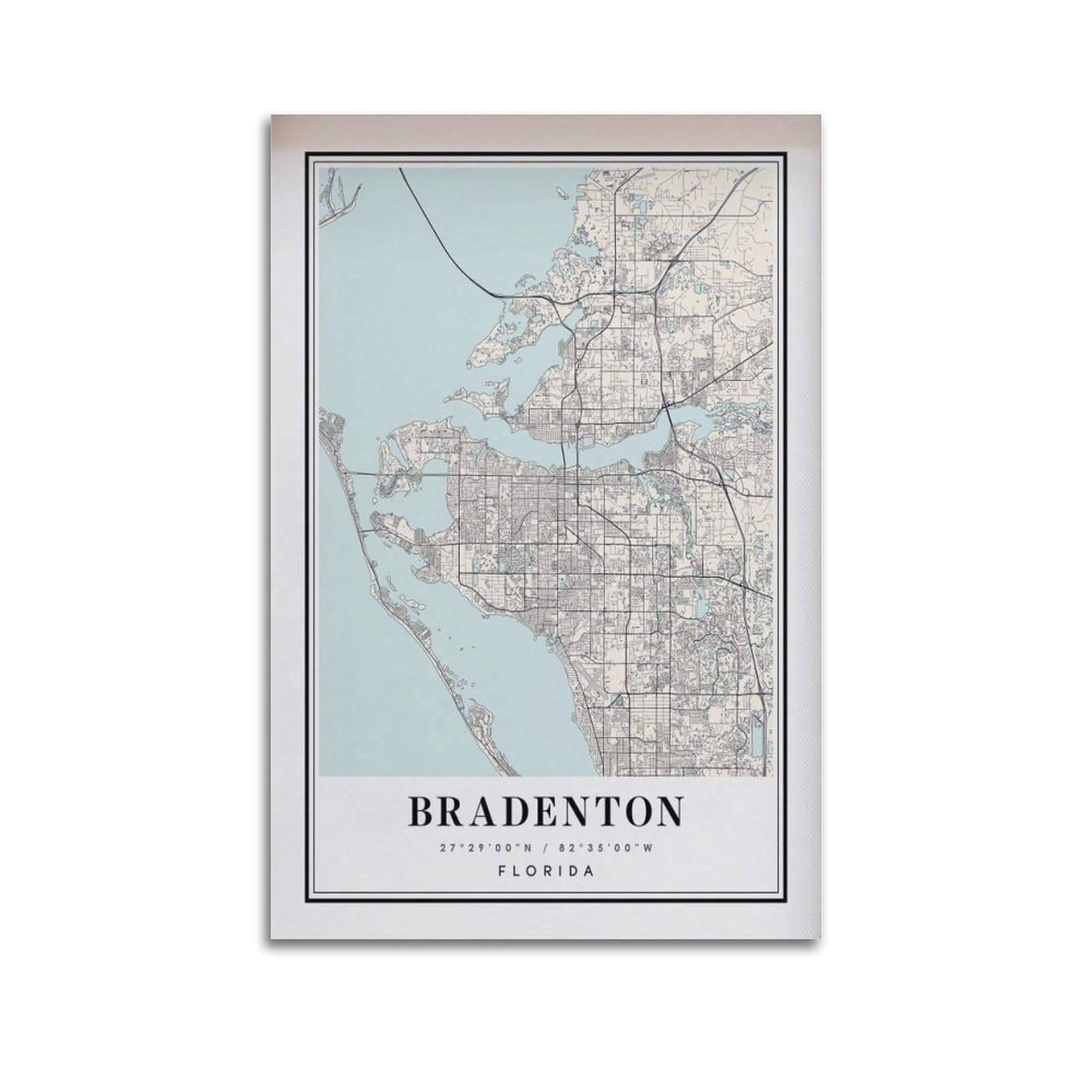 xiaoxiaoshen Bradenton Florida City Canvas Poster Wall Art Prints Room Aesthetic Murals Bedroom And Living Decorations 20x30inch(50x75cm)