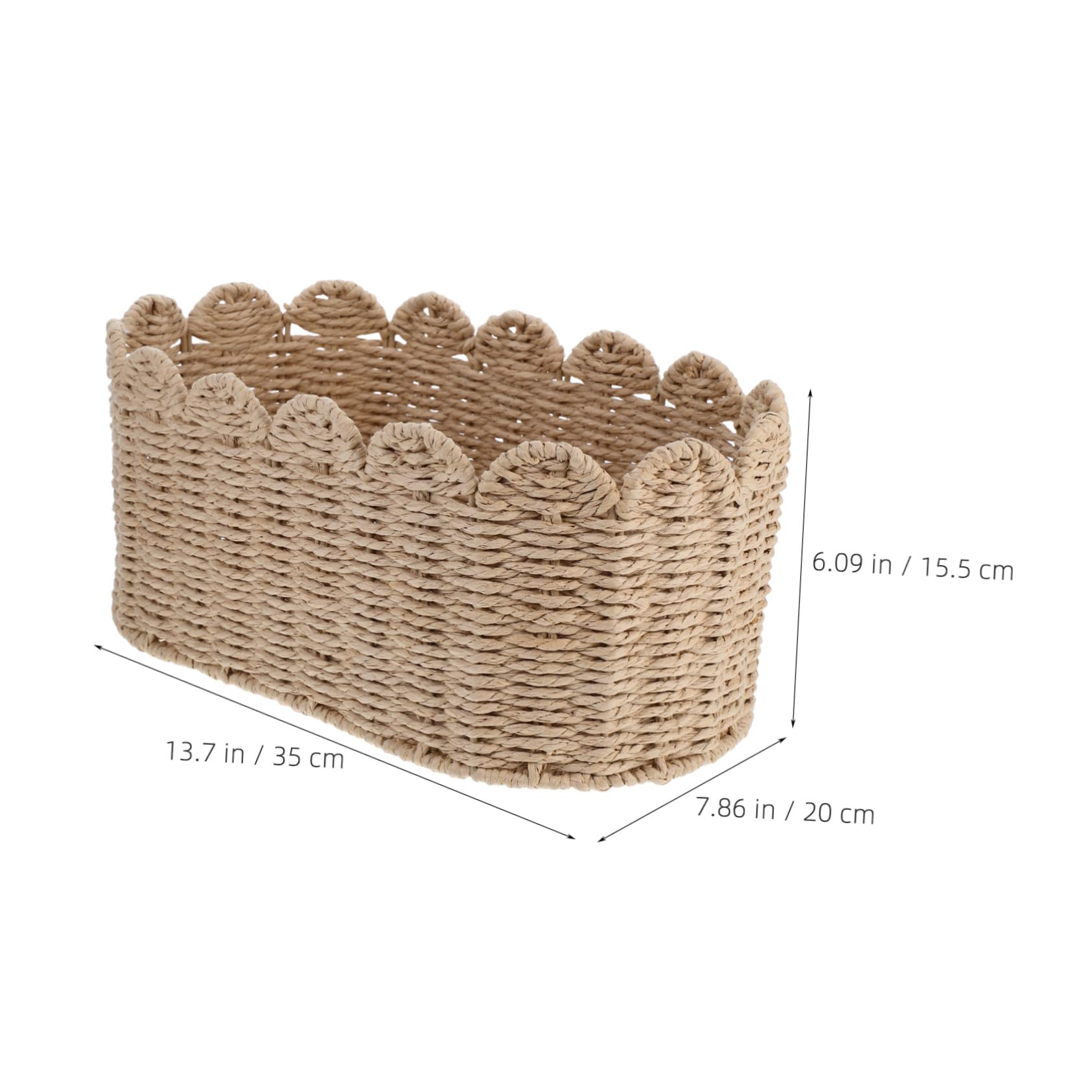 Geflochtener Kleinigkeitenkorb mit Eisenrahmen, Beige, Groß