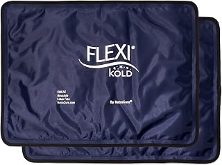 NatraCure FlexiKold Gel Ice Packs (2 Large 10.5x14.5") - Reusable Flexible Cold Packs for Back Pain, Injuries, Migraines, Shoulders, Post-Surgery Relief