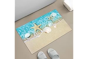 Coastal Bathroom Rugs: Non-Slip, Quick-Drying Seashell Paradise