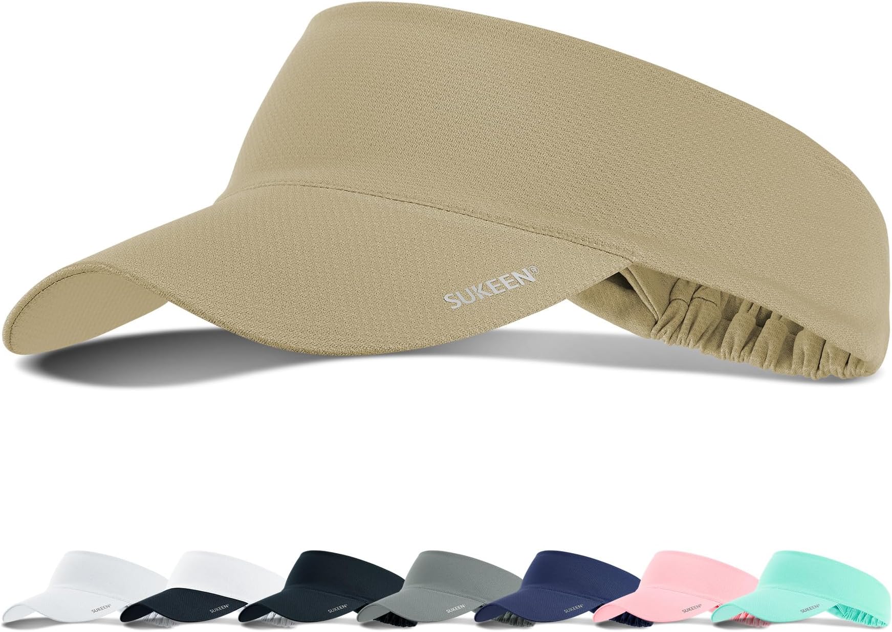 Sukeen Cooling Stretchy Visor Free Size Cool Hat with UV Protection Brim Peak Vizor for Golf,Tennis,Cycling,Running
