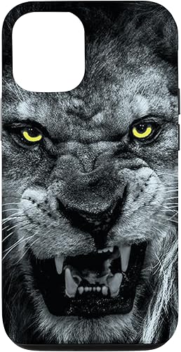 Miniatura 4 de iPhone 11 Pro Max Angry Lion Face Graphic with Angry Yellow Eyes Case