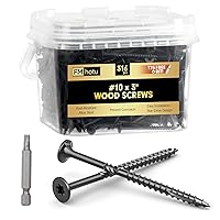 Vista 11 de #10 x 2-1/2" Tornillos para Terraza, 108 Piezas Tornillos para Madera con Cabeza Estrella, Tornillos para Madera Resistentes al Óxido para Negro