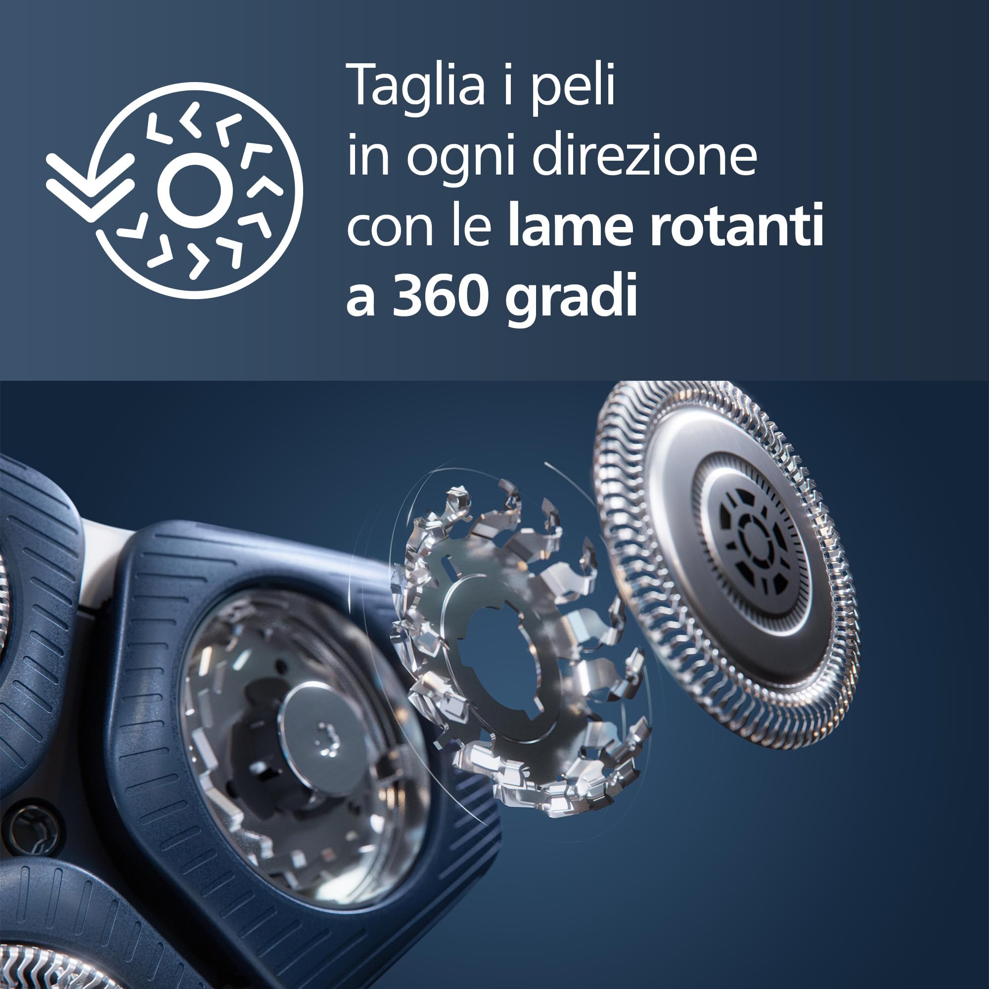 Philips Shaver Series 7000 - Rasoio elettrico da uomo, umido e asciutto, con tecnologia SkinIQ, rifinitore a scomparsa, base di ricarica, custodia da viaggio e spazzola di pulizia