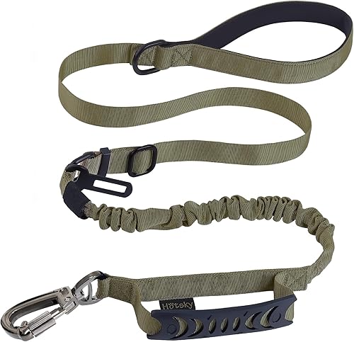 Miniatura 19 de Hotsky Correa táctica para perro resistente para perros medianos y grandes que tiran, 4-6 pies, fuerte bungee que absorbe los golpes, correa para