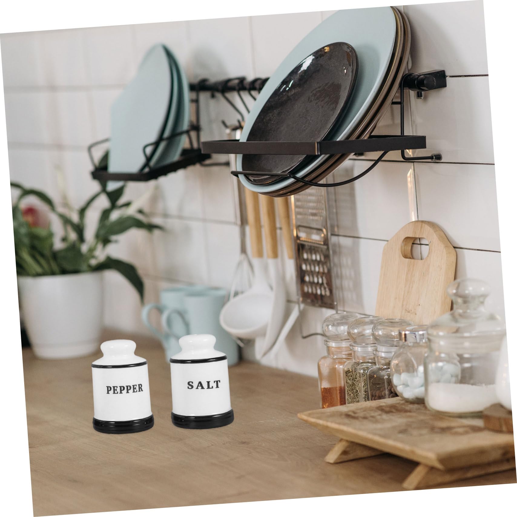 PRETYZOOM 4piezas Frascos De Condimentos De Cerámica Dispensador De Sal y Pimienta Para Cocina Recipiente Multifuncional Para Aceite Vinagre y Especias Para Decoración De Cocina y