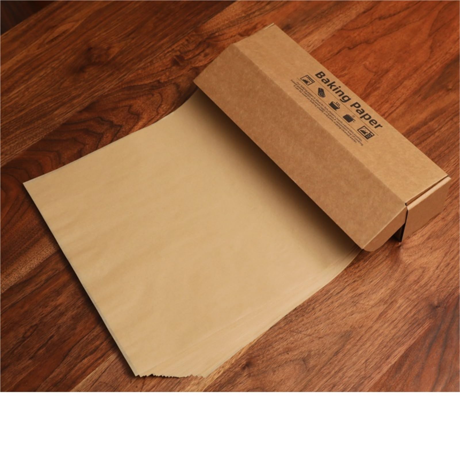 Papel de horno Papel de horno pergamino precortado antiadherente cuadrado for asar a la parrilla, envasado alimentos, freidora aire, galletas al vapor(Brown 9x13in 100pcs)