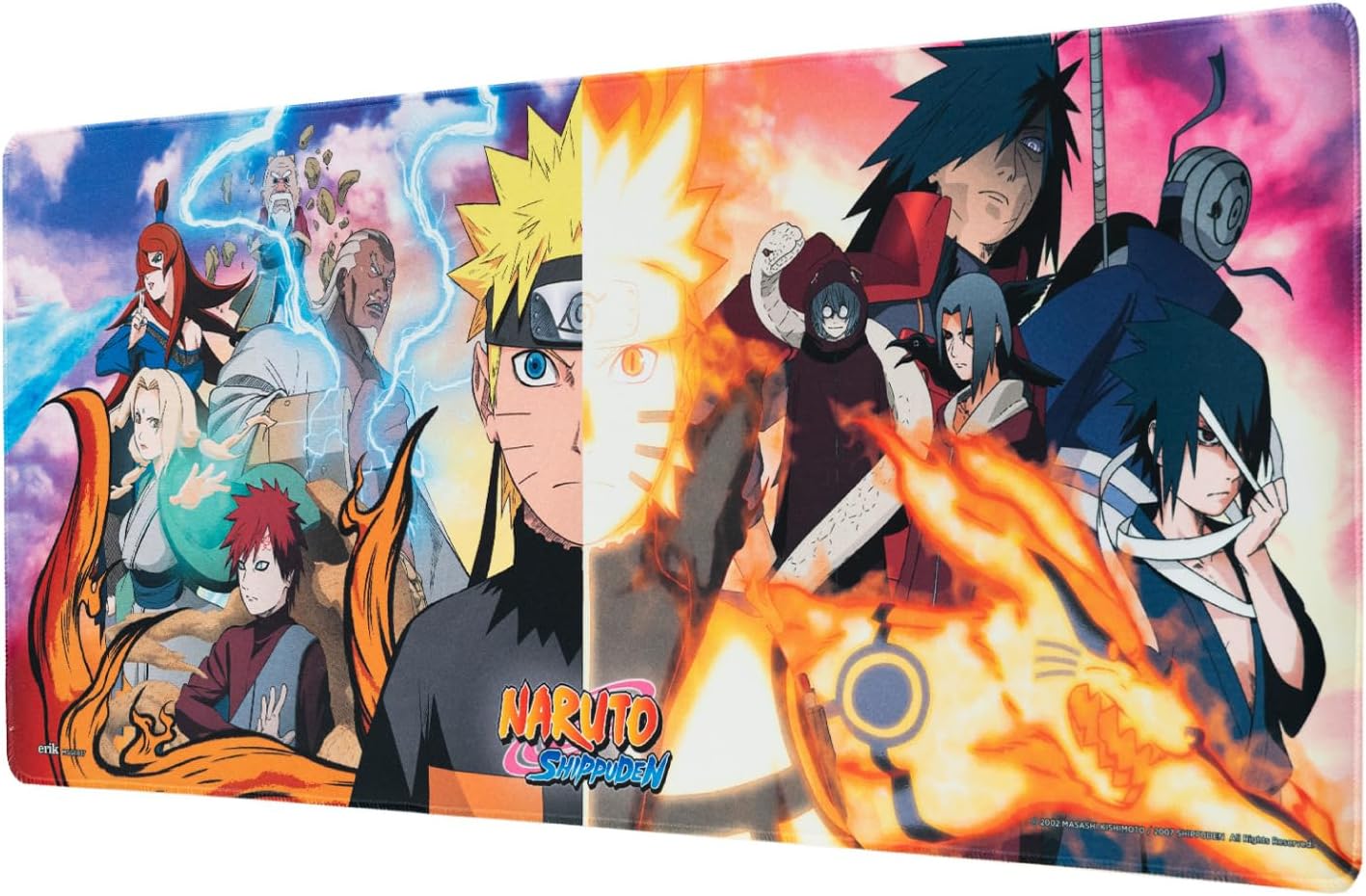 Alfombrilla de ratón XXL Naruto – Alfombrilla de Escritorio Manga (Mouse Pad) Protector Escritorio : Impermeable y Antideslizante (80X35 cm)
