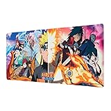 Alfombrilla de ratón XXL Naruto - Alfombrilla de Escritorio Manga (Mouse Pad) Protector Escritorio : Impermeable y Antideslizante (80X35 cm)