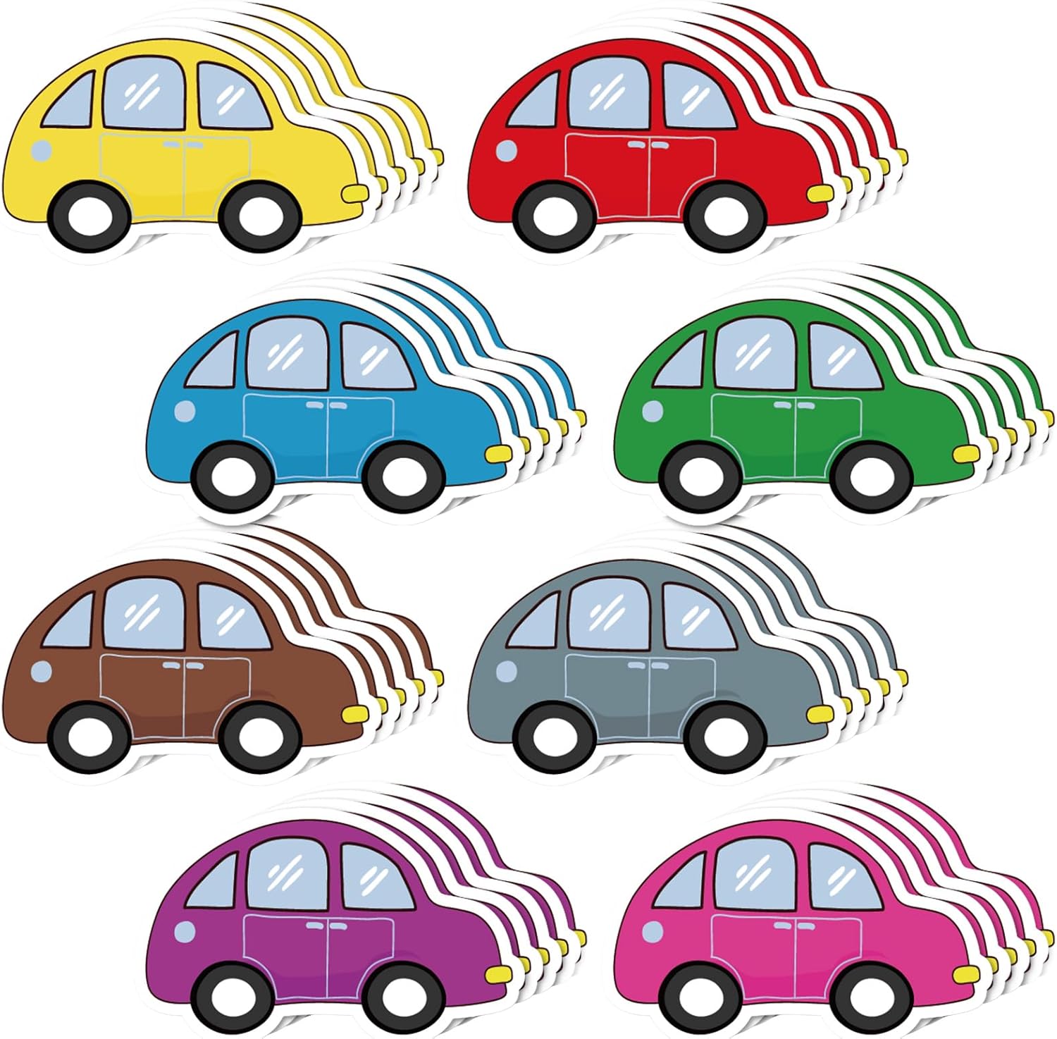 Ireer 64 Pcs Mini Camper Cutouts Road Trip Cars Bulletin Board Bus Paper Cut Outs Classroom Decorations Automobile Cut Outs for School Teacher Student Auto Bulletin Board Decor Party Supplies